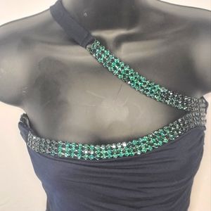 Crystal blueTube Top strap Blouse & Dress